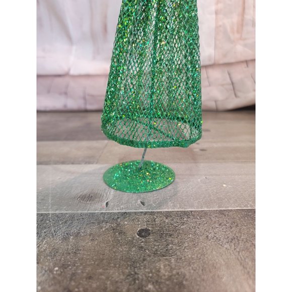 Green metal xmas tree star decor glittery - Picture 4 of 5